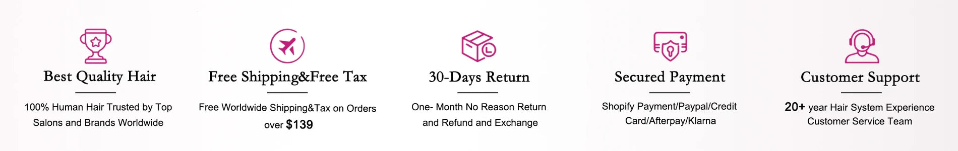 ER Wigs quality shipping returns secure payment and customer support