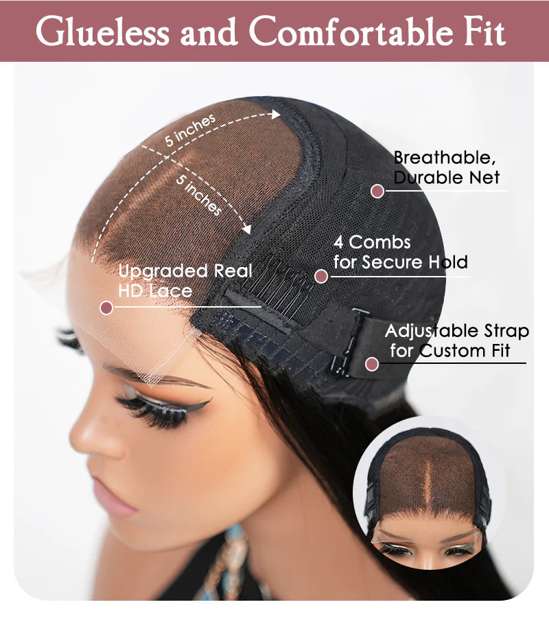 Silky Straight Skin-Melting Easy-Install HD Lace Glueless Wig