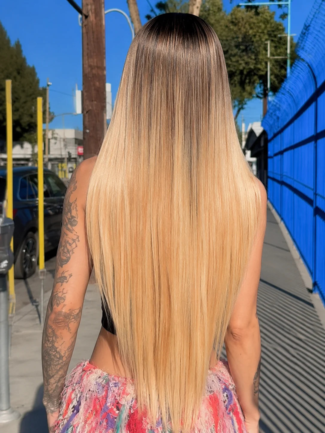 Silky Straight Ombre Designer Blonde Color Virgin Hair Wig