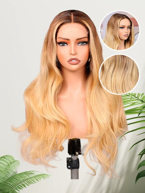 Ombre Blonde Stylist Color Loose Wave Virgin Hair Wig