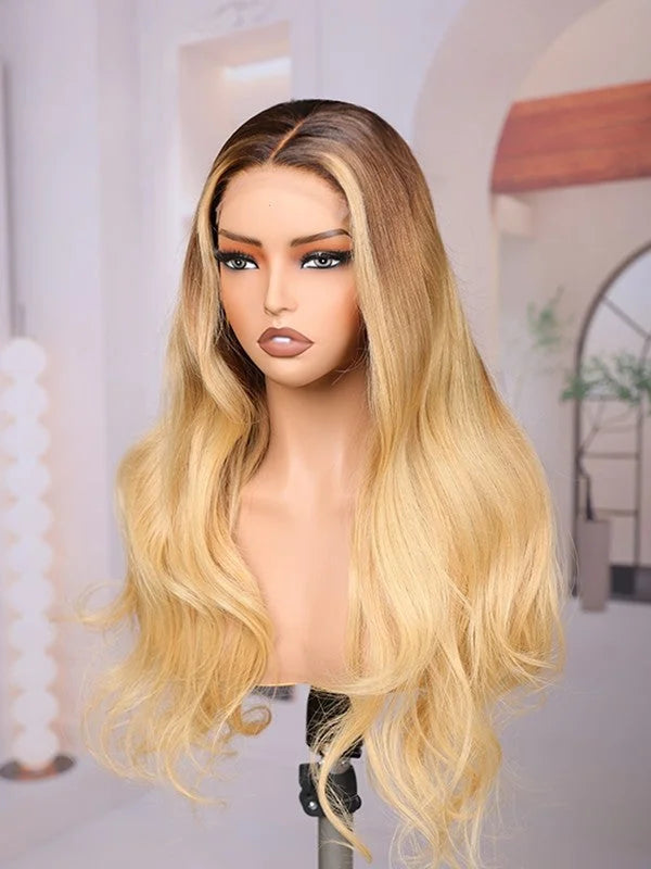 Ombre Blonde Stylist Color Loose Wave Virgin Hair Wig