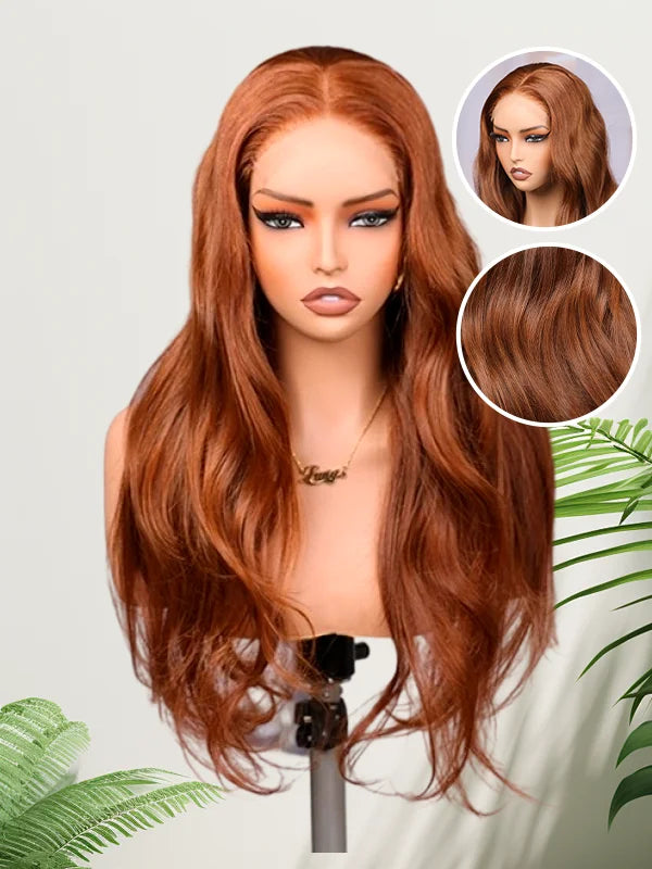 Brown Color Body Wave Realistic Hairline Human Hair Wig