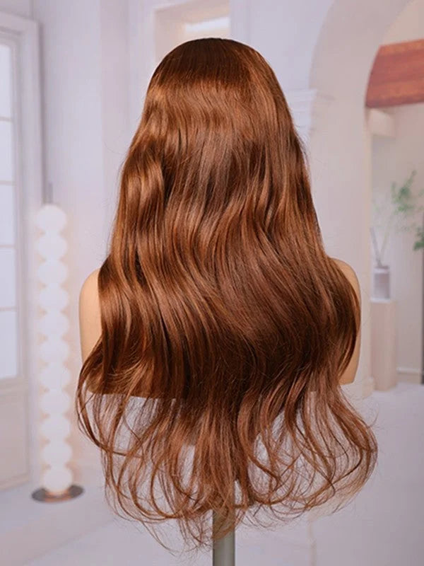 Brown Color Body Wave Realistic Hairline Human Hair Wig