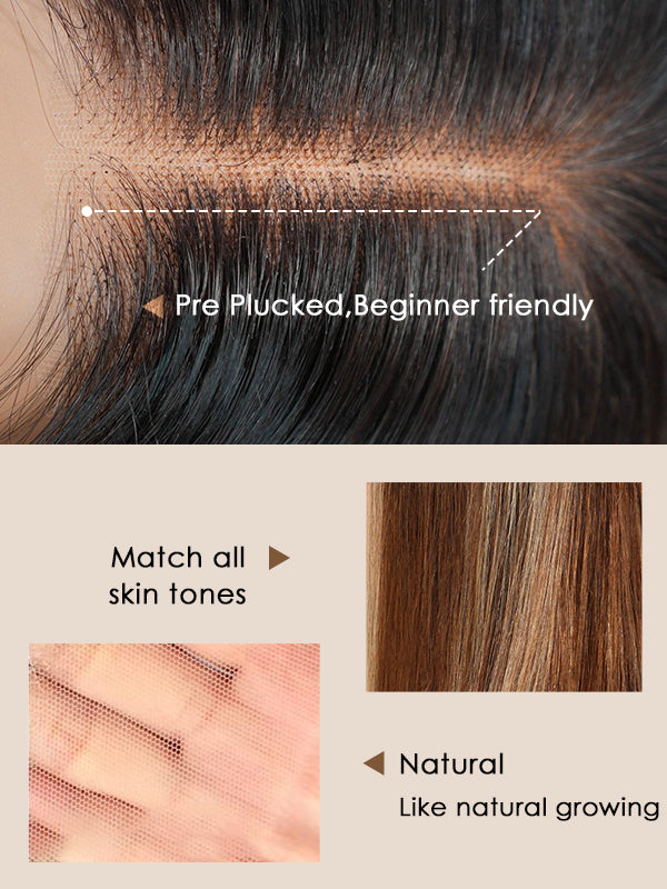 Brown Ombre Color Curly 13x6 Lace Frontal Human Hair Wig