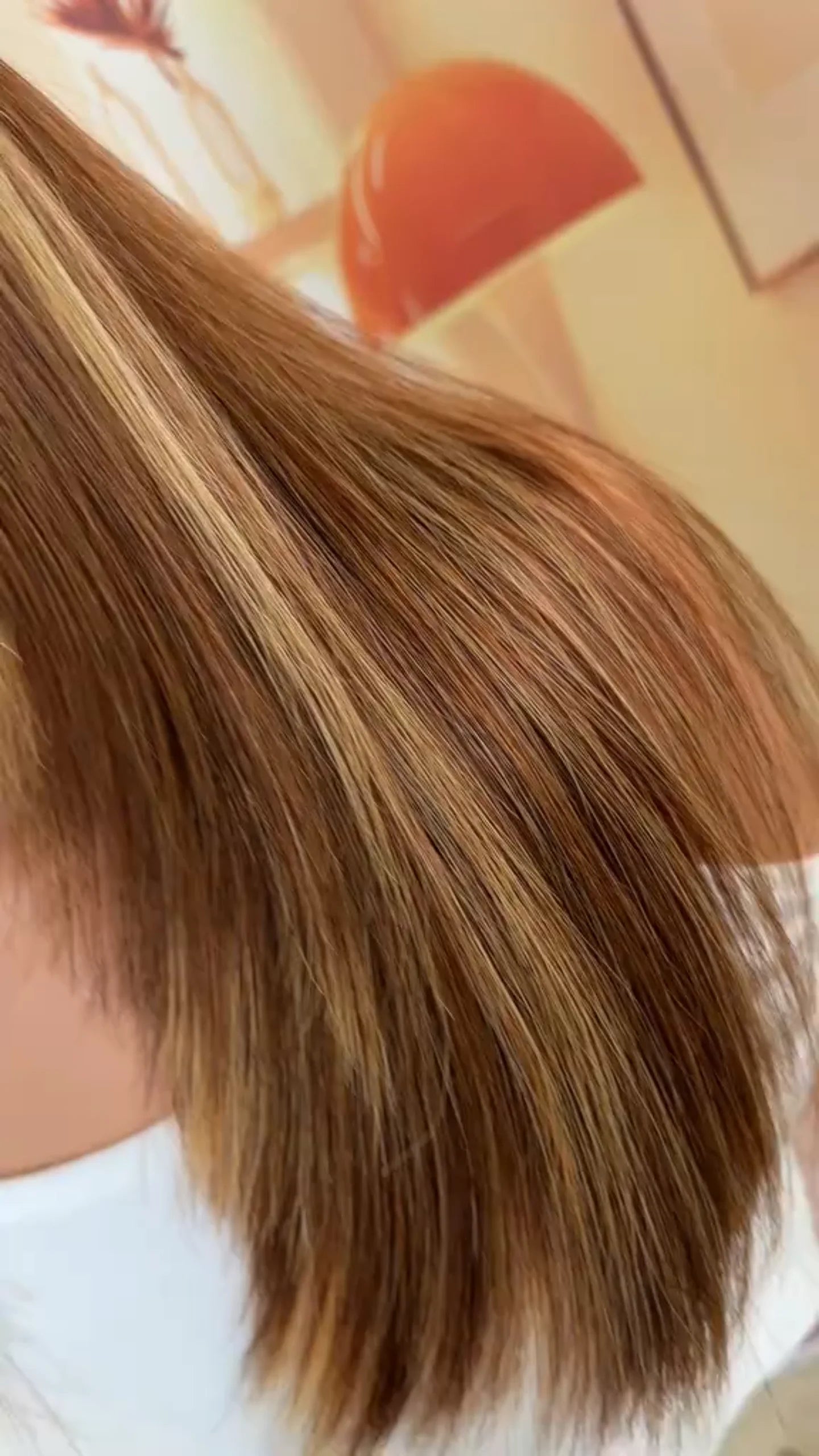 Straight Brown Balayage Natural Hairline Human Hair Wig