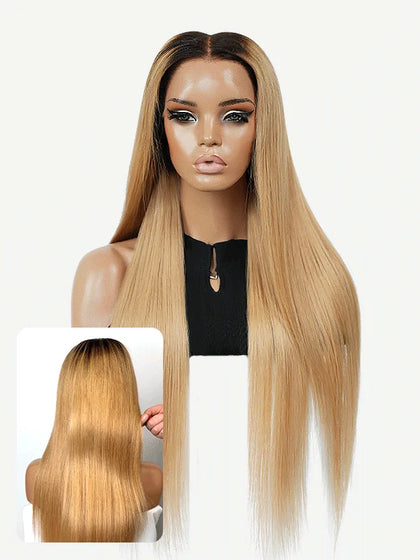 Blonde Ombre Straight Glueless 11x6 HD Lace Natural Hairline Wig