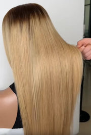 Blonde Ombre Straight Glueless 11x6 HD Lace Natural Hairline Wig