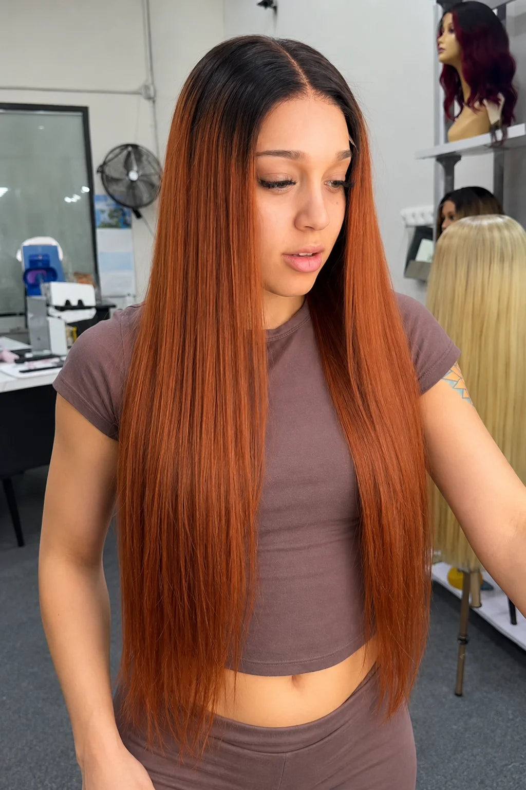 Caramel Ombre Straight Glueless 11x6 HD Lace Human Hair Wig