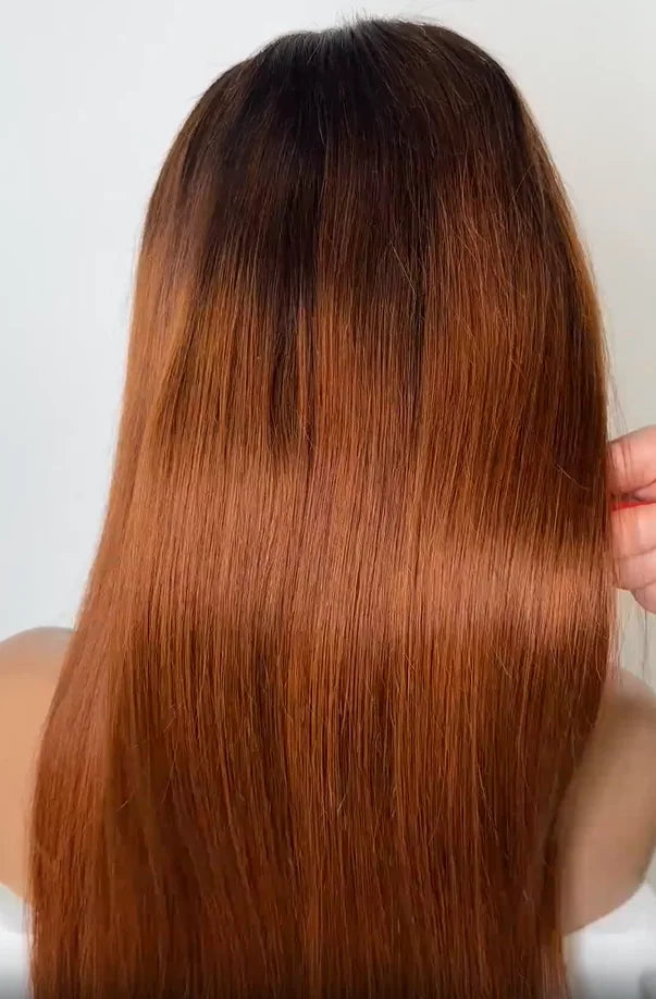 Caramel Ombre Straight Glueless 11x6 HD Lace Human Hair Wig