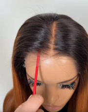 Caramel Ombre Straight Glueless 11x6 HD Lace Human Hair Wig