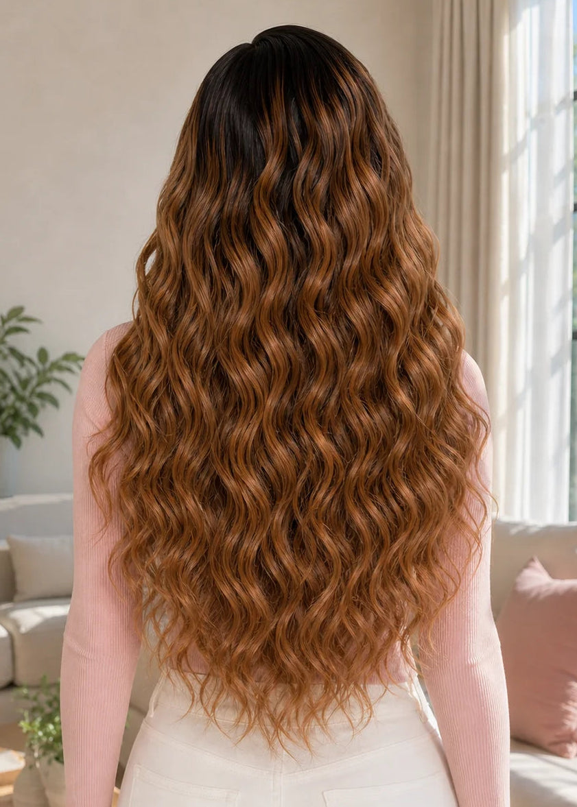 Brown Ombre Wave Glueless 11x6 HD Lace Human Hair Wig