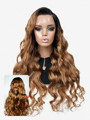 Brown Ombre Wave Glueless 11x6 HD Lace Human Hair Wig