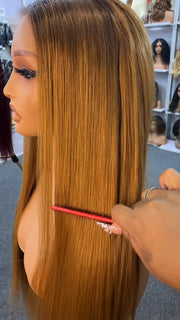 Golden Ombre Straight Glueless 11x6 HD Lace Natural Hairline Wig
