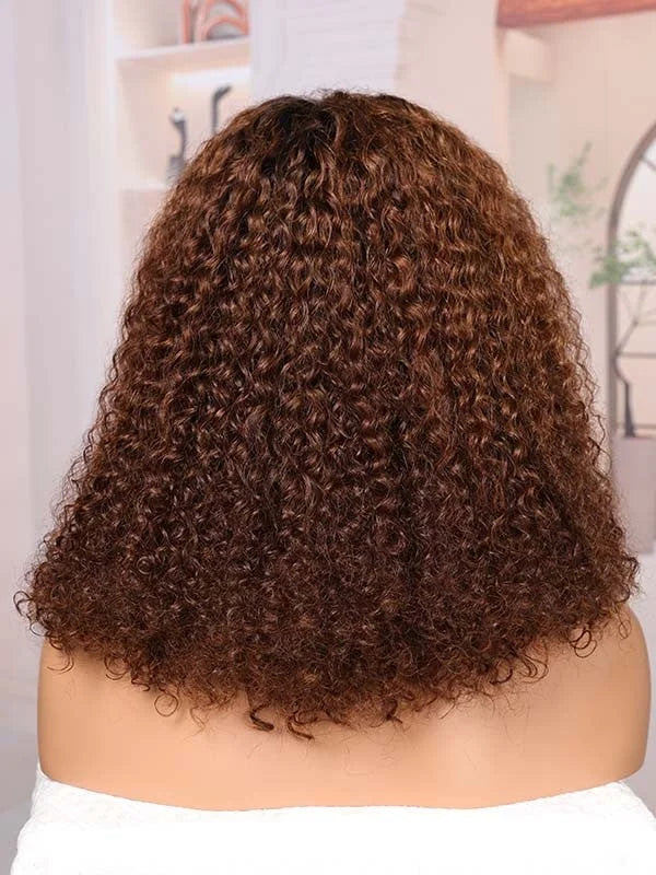 Ombre Brown Color Curly Skin-Melting HD Lace Glueless Wigs