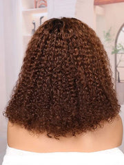 Ombre Brown Color Curly Skin-Melting HD Lace Glueless Wigs