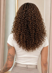 Ombre Brown Color Curly Skin-Melting HD Lace Glueless Wigs