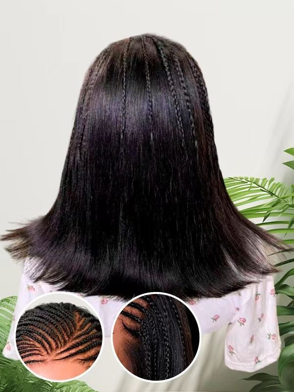 Easy Install Yaki Straight HD Lace 13x6 Frontal Braided Wigs