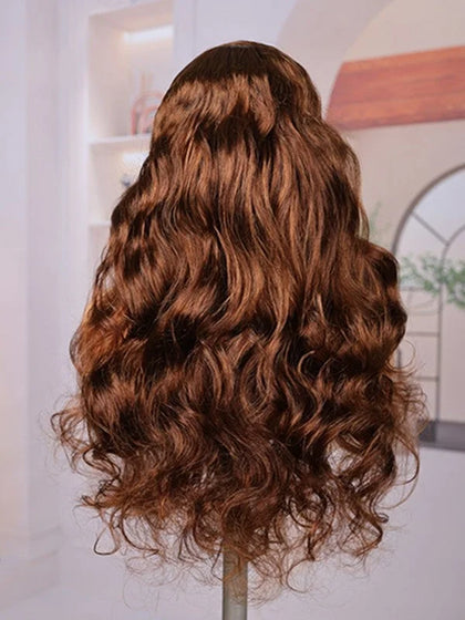 Daily Wear Brown Color Body Wave Versatile Styling Frontal Wig