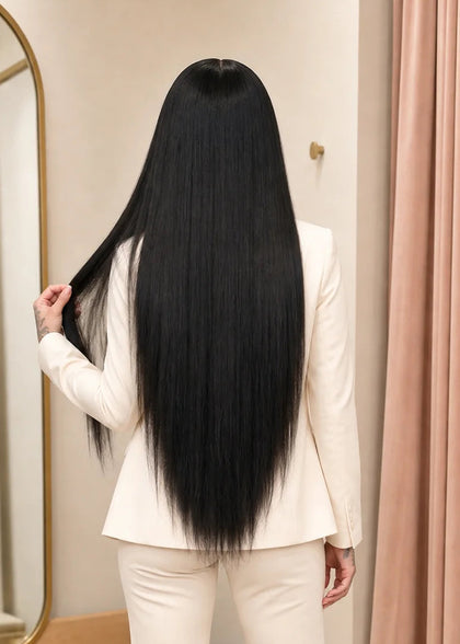 Daily Wear Silky Straight Invisi-Drawstring Flexible Fit Human Hair Wig