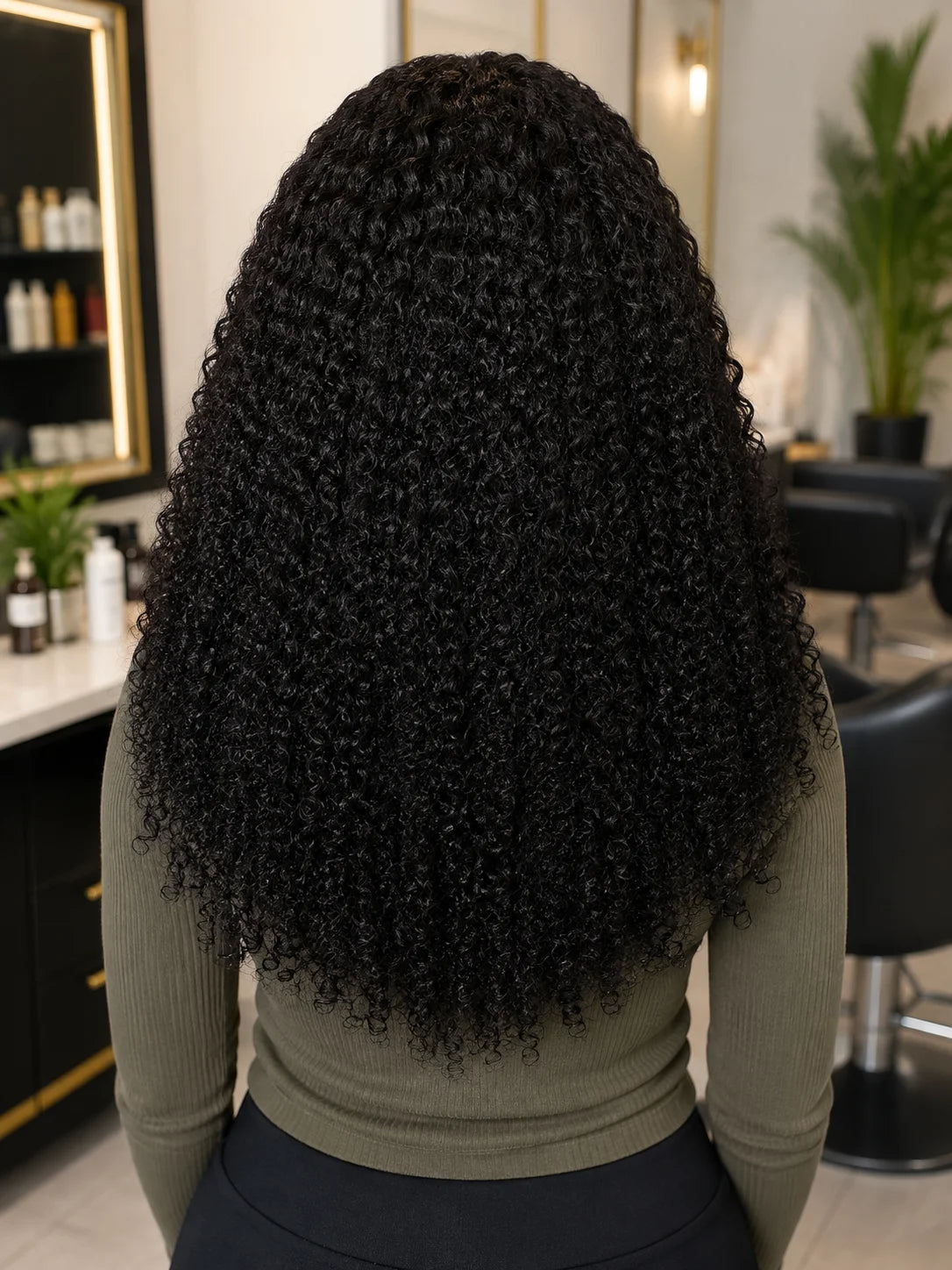 Daily Wear Bohemian Curl High Ponytail Friendly Human Hair Wigs