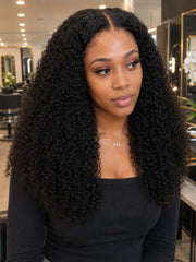 Daily Wear Bohemian Curl High Ponytail Friendly Human Hair Wigs