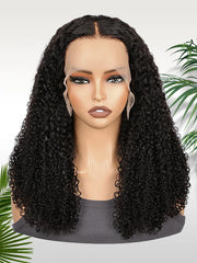 Daily Wear Bohemian Curl High Ponytail Friendly Human Hair Wigs
