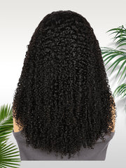 Daily Wear Bohemian Curl High Ponytail Friendly Human Hair Wigs