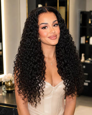 Daily Wear Water Wave High Ponytail Friendly Human Hair Wig