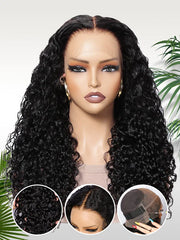 Daily Wear Water Wave High Ponytail Friendly Human Hair Wig