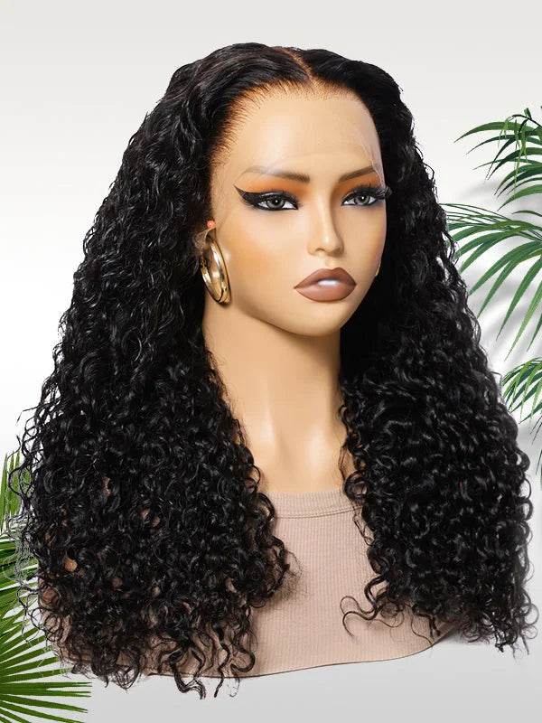 Daily Wear Water Wave High Ponytail Friendly Human Hair Wig