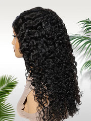 Daily Wear Water Wave High Ponytail Friendly Human Hair Wig