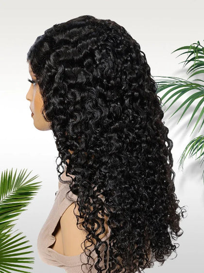 Daily Wear Water Wave High Ponytail Friendly Human Hair Wig