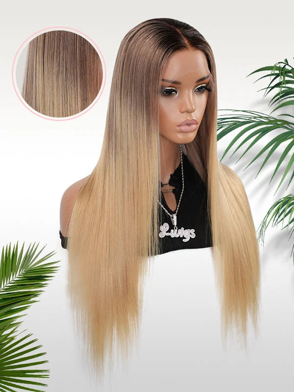 Silky Straight Ombre Designer Blonde Color Virgin Hair Wig
