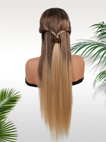 Three Ombre Color Silky Straight Natural Hairline Wig Color04