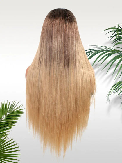 Three Ombre Color Silky Straight Natural Hairline Wig Color04