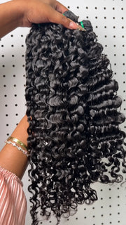 Daily Wear Bohemian Curl High Ponytail Friendly Human Hair Wigs